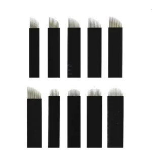 0.15mm 0.18mm U Shape Flex Microblading Tattoo Needles Permanente Makeup Blades for Eyebrows Manual Pen 12 14 16 18 Sizes Lamina
