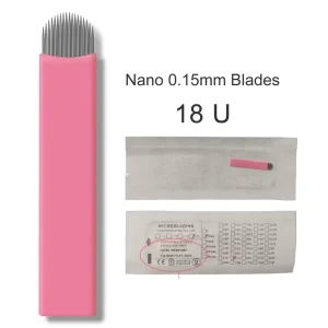 0.15mm Permanent Sterile 316 Stainless Steel Microblading Blade F U Shape Disposable Eyebrow Tattoo Needle Microblading Needles
