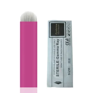 0.18MM 18U Pins Micro Permanent Makeup Eyebrow Tattoo Blade Microblading Needles for 3D Embroidery Manual Tattoo Pen