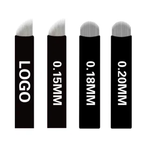 0.18mm Pcd 18U Private Label Pmu Agujas Microblading Supplies Micro Blade Needle Microblading Supplies