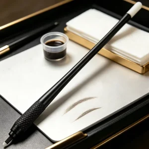 0.20mm 18U Black Permanent Makeup Eyebrow Pen Disposable Microblading Pen Hand Manual Pen Tools