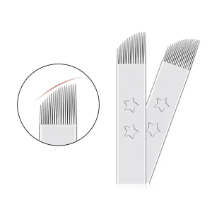 0.25mm 14F Double Stars Disposable Eyebrow Microblading Needles Permanent Makeup Blades