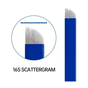 0.25mm 16F/U Agujas Pmu Eyebrow Tattoo Semipermanent Needle Microblading Supplies Micro Nano Blade Needle Microblading