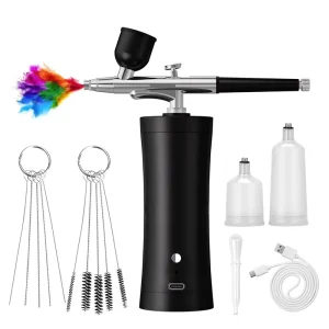 0.3mm Metal Dual Action Auto Stop Airbrush Kit Spray Paint Gun Nail Art Cake Decorating Microblading Barber Shop Brow Sculpting
