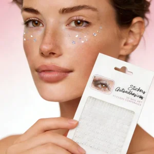 1 Sheet 3D Pearl Face Jewels Eyeshadow Stickers Self-Adhesive Face Body Eyebrow Diamond Nail Stickers Multicolor