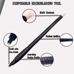 10/50/100PCS Disposable Microblading 18U Manual Eyebrow Tattoo Pen Microblading Tools for Permanent Makeup Eyebrow
