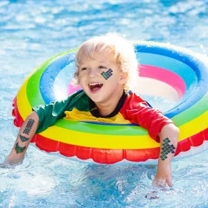 10 Children’s Waterproof Durable Fish Scale Tattoo Stickers Pool Party Arm Face Temporary Tattoo Stickers