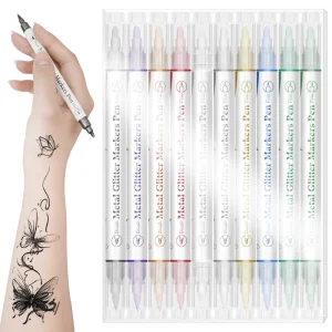 10 Color Temporary Tattoo Pens Double Tip Skin Safety And Cosmetic Quality Long lasting Suitable For Body Skin Painting Pens