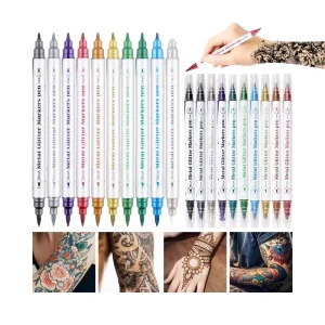 10 Colors Non Toxic Temporary Tattoo Pen Set Skin Safe Markers for Kids and Adults DIY Party Art Marker Pens