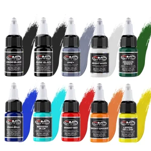10 Colors Tattoo Ink Kit REACH Certified Professional Body Art Permanent Makeup Tattoo Pigment Ink Set