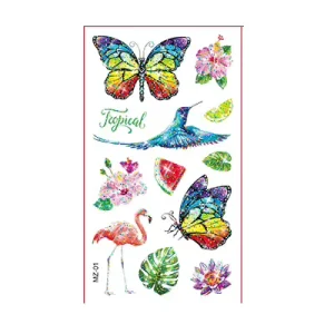 10 Sets Custom Waterproof Body Art Beautiful Children Glitter Temporary Tattoo Stickers 3D CE Certified Easy Apply & Remove