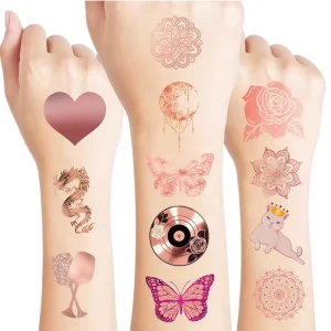 10 Sheets Rose Butterfly Horse Mandala Waterproof Temporary Tattoos StickerS for Women Men Adult Street Party Body Accessories