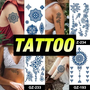100% Herb-Based Blue Genipa Hand Tattoo Sticker Safe for Plants Lasts 2 Weeks