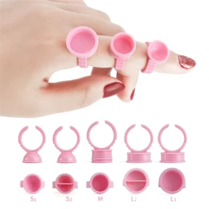 100 Pcs Pink Blue White Disposable Ink Ring Cups Pigment Microblading Tattoo Holder Tattoo Permanent Makeup Supplies Pmu Tools