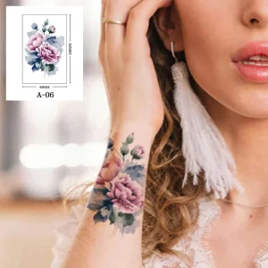 100 Styles of Colorful Flower Tattoo Stickers Are Applied to the Body and Arms and Are Non toxic and Harmless