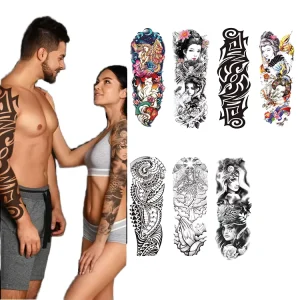 10000 Styles in Stock Big Size Full Arm Fashion Sleeve Shoulder Skull Tattoo Waterproof Temporary Tattoo Sticker