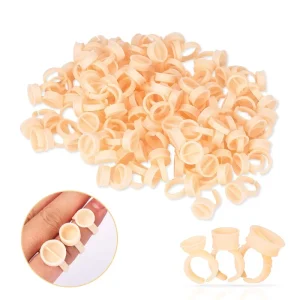 100Pcs Eyebrow Tattoo Ring Cup Microblading Pigment Glue Divider Tattoo Ink Pigment Cup Permanent Makeup
