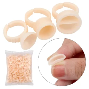 100Pcs Silicone Tattoo Ring Cup Disposable PMU Pigment Ink Caps for Permanent Makeup Tattoo Ink Cups Accessory