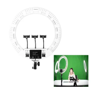 100W 22-Inch Floor Ring Light Moon Lamp with Rhinestones for Eyelash Tattoo and Beauty