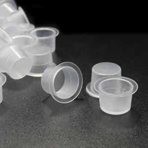 100pc S M L Disposable Plastic Printed White Tattoo Ink Cups Clear Permanent Makeup Pigment Holder