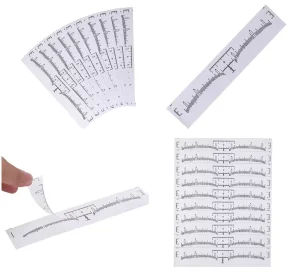 100pcs Bag Disposable Transparent Microblading Tool Custom Logo Flat Sticky Eyebrow Ruler Permanent Makeup Accessories