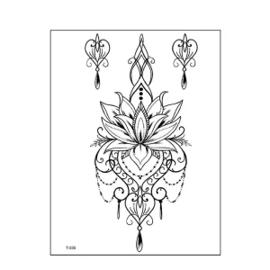 100pcs Black and White Tattoo Sticker 100 Personalized Tattoo Stickers with Sexy and Durable Waterproof Flower Arms