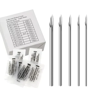 100pcs Body Piercing Needles 12G 14G 16G 18G 20G Surgical Steel Catheter Cannula Sterile Tattoo Piercing Needles