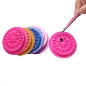 100pcs Disposable Flower Eyelash Glue Holder Pallet Gasket Glue Tray for Eyelash Extension