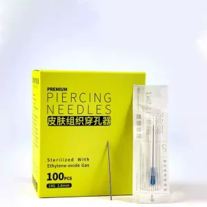 100pcs Disposable Piercing Needles 14G 16G Hollow Body Piercing Needle for Ear Nose Lip Navel Nipple Tattoo Piercing