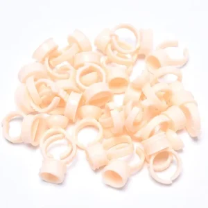 100pcs Disposable Silicone Tattoo Ink Rings Cup Permanent Makeup Pigment Holder Eyebrow Eyelash Extension Glue Divider Container