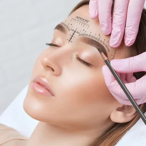 100pcs Disposable Waterproof Plastic PMU Microblading Permanent Makeup Eyebrow Sticker Mapping Ruler