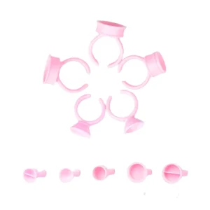 100pcs Disposable White Plastic Tattoo Ink Ring Eyelash Glue Rings Premium Permanent Makeup Accessories