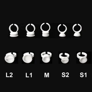 100pcs L M S Disposable White Permanent Makeup Eyebrow Tattoo Ink Holder Pigment Cup Rings