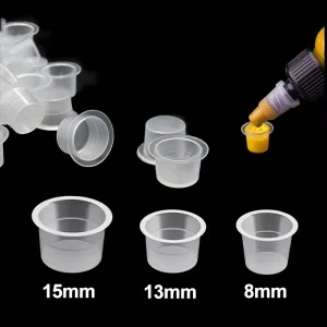 100pcs S/M/L Plastic Disposable Tattoo Ink Cups Makeup Permanent Pigment Clear Holder Container Cap Tattoo Accessory
