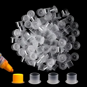 100pcs Self stand Tattoo Ink Cup Cap Disposable Clear Makeup Pigments Holder With Base