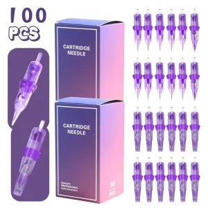 100pcs Tattoo Needles Cartridge Round Liner RL RS RM Professional Cartridges Membrane for Makeup Tattoo Rotary Machine Pen