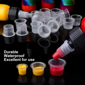 100pcs bag Plastic Tattoo Ink Cups Caps Pigment Microblading Holder Container 8mm 11mm 15mm Tattoo Accessories