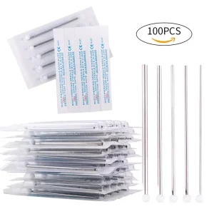 100pcs box Disposable Sterile Nose Ear Body Piercing Needles Catheter Needles Piercing