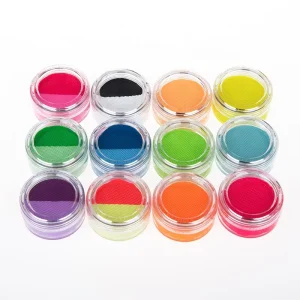 10G Water Acivated Rainbow Neon Split Cake Face Paint Safe Body Painting Makeup for Kids Halloween Carnival Easter Festivals