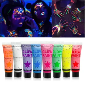 10ML Halloween Makeup 8 Color Glow in the Dark Body Paint UV Neon Face Body Paint