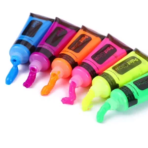 10ML UV Fluorescent Neon Face Paints Kit Blacklight Glow Makeup Supplies for Body Painting