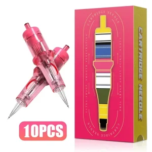 10Pcs box Pink 1RL 3RL 5RL 7RL 5F 7F Eyebrow Eyeliner Lips Disposable SMP P M U Tattoo Cartridges Needles for Permanent Makeup