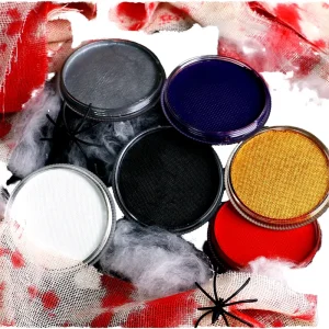 10g Water Activated Acrylic Glow in Dark Face Body Paint Black White CE Certified for Children’s Festivals Body Art