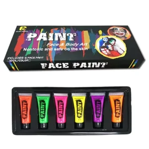 10ml Neon UV Face Paint Set 6 Colors Face and Body Paint