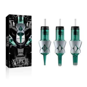 10pcs/Box Quality Green PMU SMP Sharp Durable Tattoo Needle Permanent Makeup Cartridge With Finger Ledge