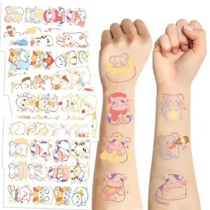 10pcs Colored Zodiac Animals Waterproof for Parties and Gatherings Children’s One time Tattoo Sticker Sheet