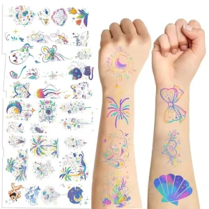 10pcs Colorful Line Waterproof for Parties and Gatherings Children’s One time Tattoo Sticker Sheet
