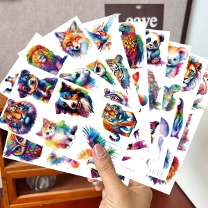 10pcs Cross border Cool Colorful Animals Tattoo Stickers Waterproof Suitable for Festival Parties Gatherings