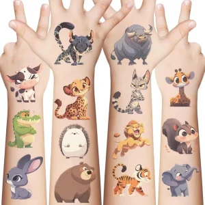 10pcs Cross border Cute Animal Collection Tattoo Stickers Waterproof Suitable for Festival Parties Gatherings