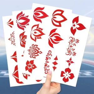10pcs Cross-border Red Brow Furrow Tattoo Stickers Waterproof Suitable for Festival Parties Gatherings